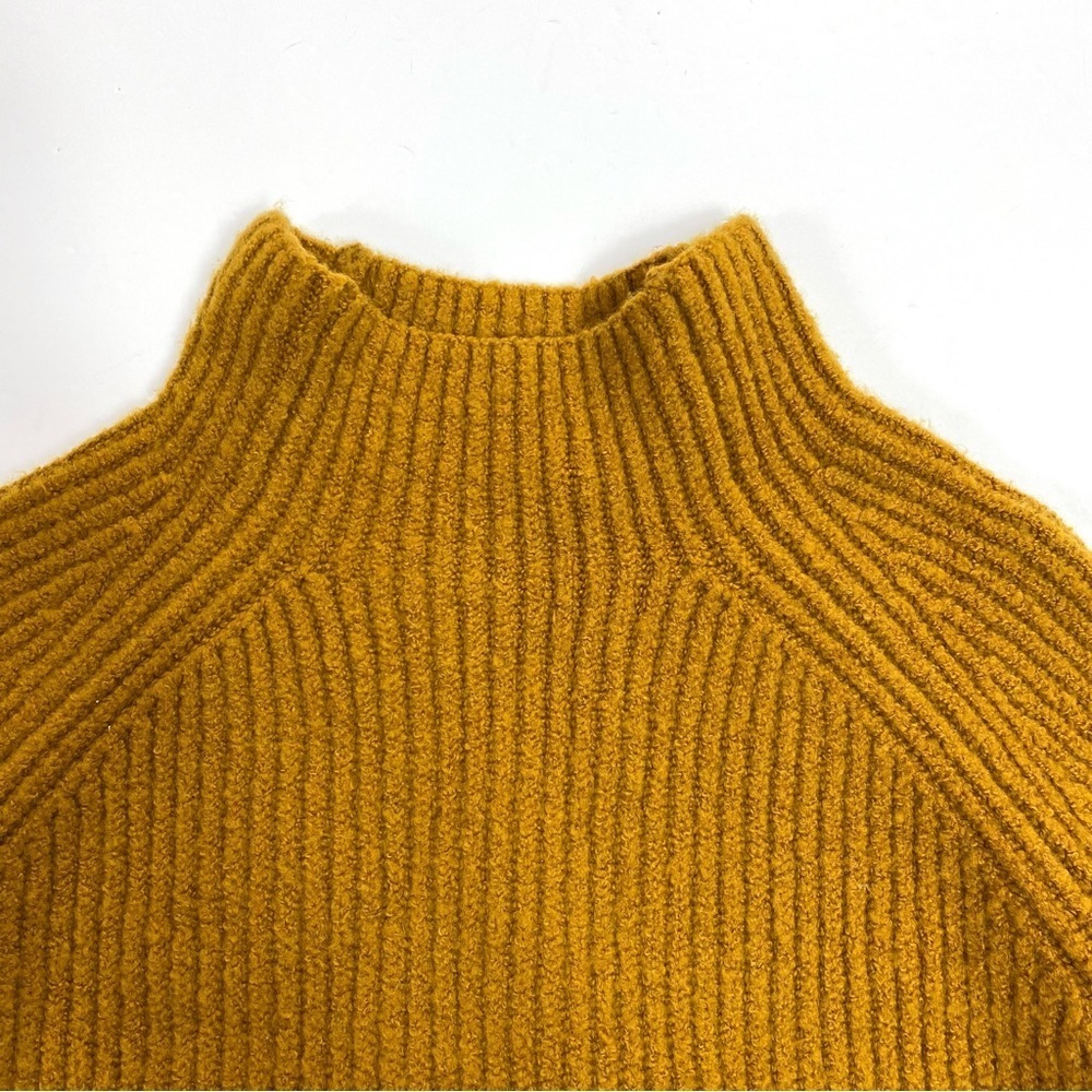 MADEWELL Northfield Mockneck Ribbed Sweater in Mustard Style# H3339 - Picture 4 of 9